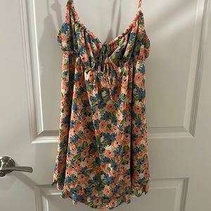 Pink mini floral dress